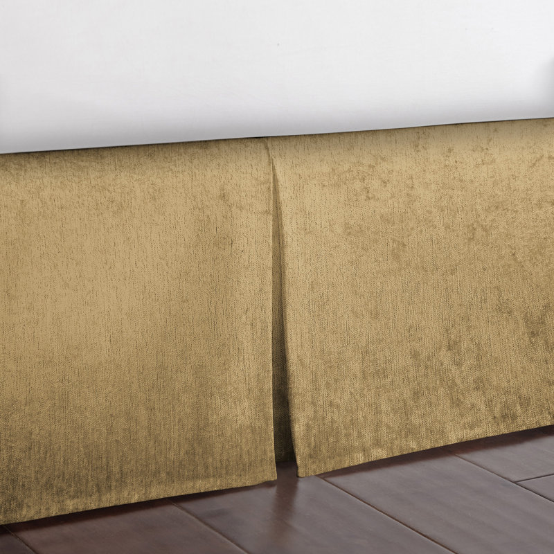 Mercer41 Coralei Velvet Gold Bed Skirt Wayfair